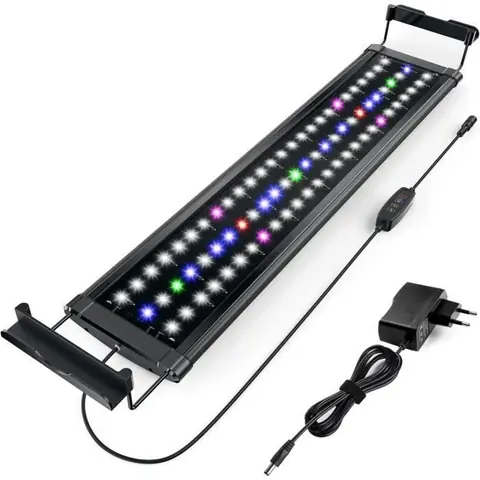 Lumière LED pour aquarium - PZCC - Spectre complet - Supports extensibles - 60 à 80 cm - Pleine couleur