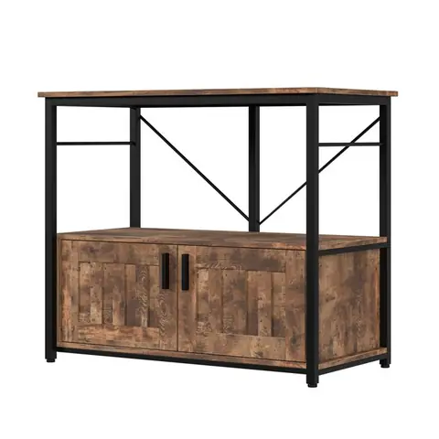 Support Pour Aquarium Meuble En Bois Et Métal Résistant Avec Rangement Aquarium Terrarium De Tortue Et Reptile Marron
