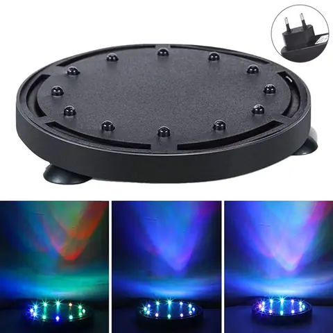 Disque à bulles LED pour aquarium télécommandé avec effets décoratifs pour aquarium.