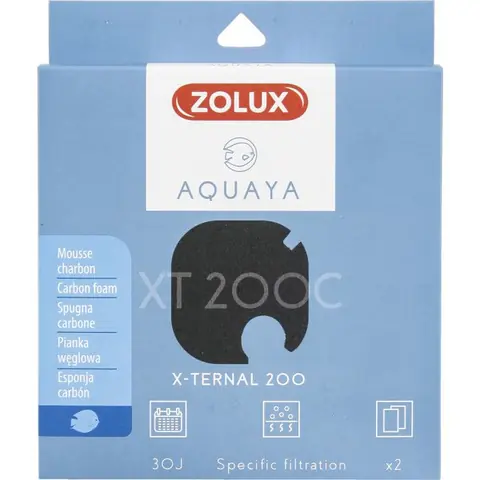 Filtre pour pompe x-ternal 200 filtre XT 200 C mousse charbon x2 pour aquarium. - zolux