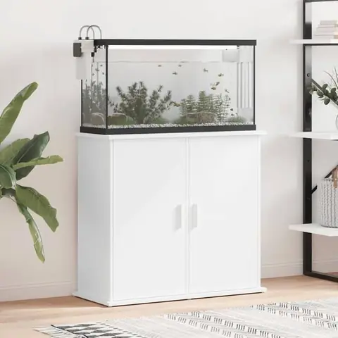 Support pour aquarium - vidaXL - Blanc - Bois dingénierie - 81x36x73 cm