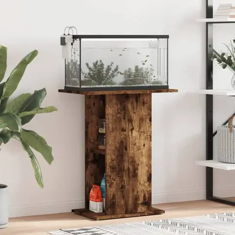 Meuble pour Aquarium-Support daquarium chêne fumé 605x36x725 cm bois dingénierie SHL13911