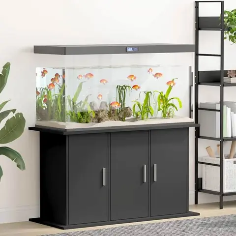 vidaXL Support pour aquarium Noir 101x41x58 cm Bois d’ingénierie Meuble pour aquarium avec rangement 833632