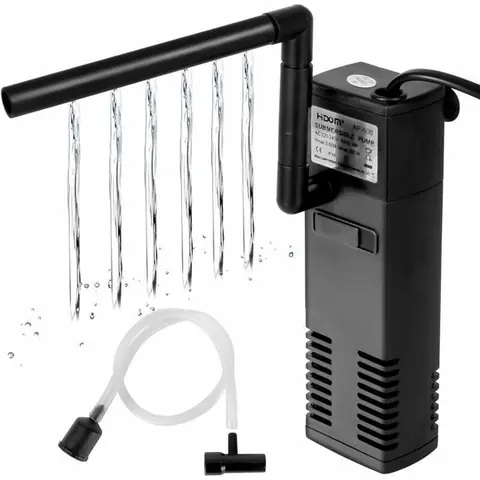 Filtre Aquarium à Débit d’Eau 4 W 600L/H Filtre Interne pour Aquarium 60L Filtre Pompe Aquarium avec Éponges Filtrantes pour