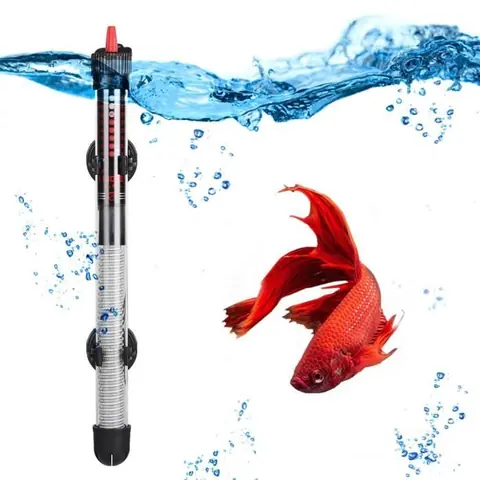 Chauffage DAquarium 300W 375L Tige de Chauffage Submersible dAquarium Réglable Aquarium avec Ventouse Thermomètre Régulateur