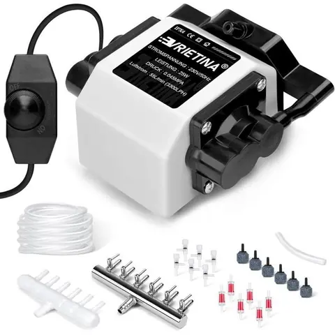 Pompe à air pour aquarium - ZVVN - 6 sorties - 25 W - 3300 L/H - Technologie doscillation magnétique