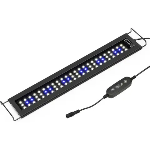 Rampe LED aquarium 43-60cm minuterie blanc bleu réglable étanche 11W