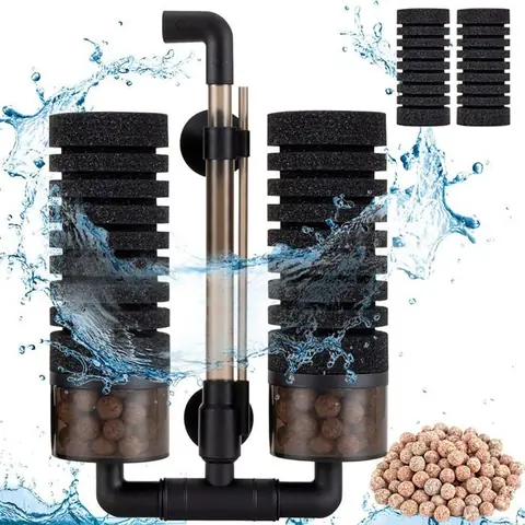 Filtre daquarium 57L-208L double éponge de filtration intérieure immergée (M)
