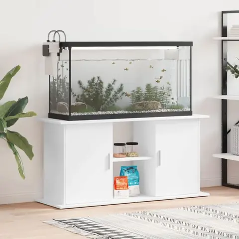 Support pour aquarium - vidaXL - Bois dingénierie - Blanc - 121x41x58 cm
