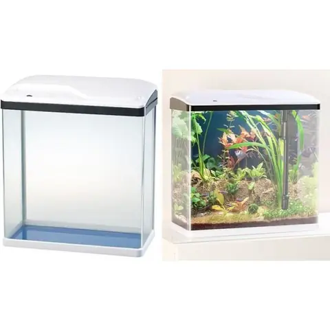 Aquarium complet - SWEETYPET - 40 L - LED Bleu/Blanc - Verre - Design compact