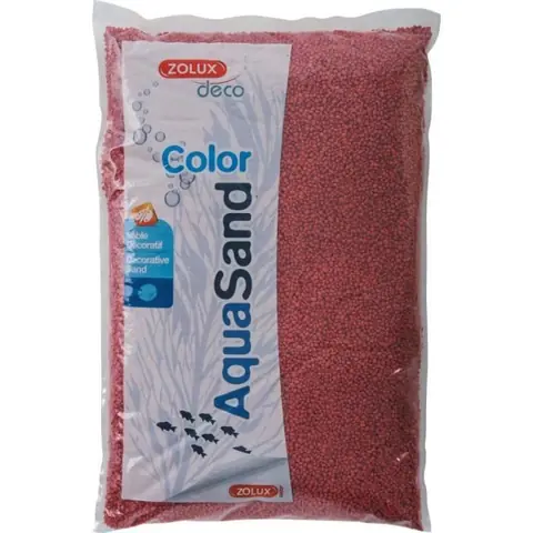 Sable décoratif pour aquariums - Aquasand - Rouge Framboise - 5Kg - Quartzite concassée - 2-3mm