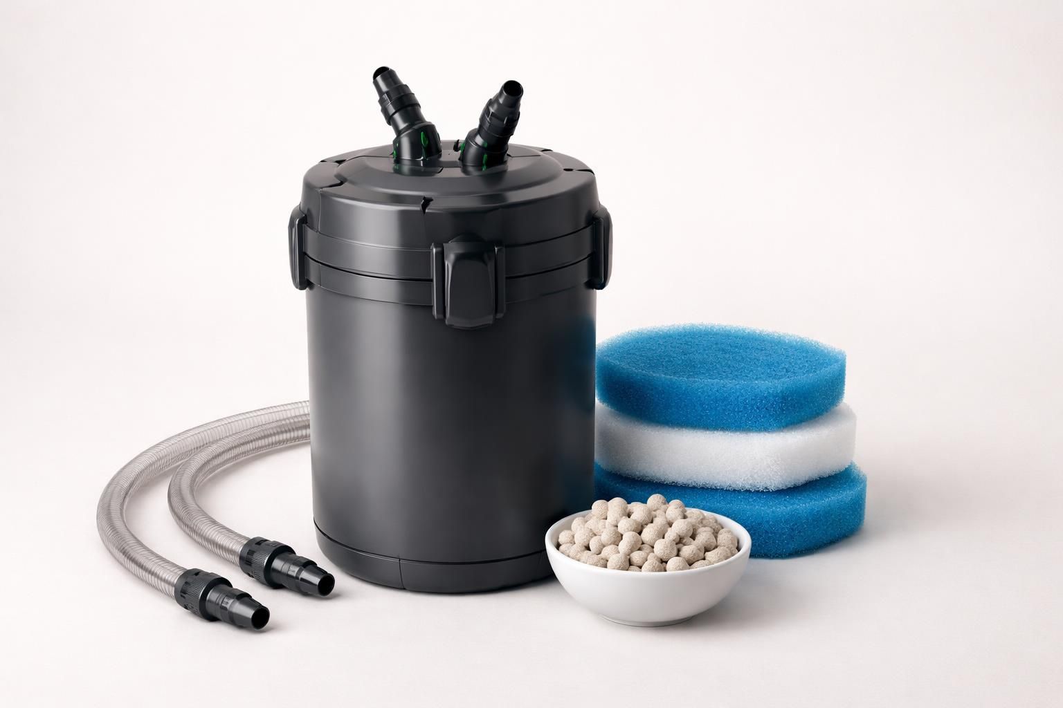 Filtre externe d'aquarium et masses filtrantes